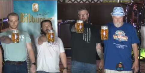 Beer Stein Holding contest in Trenton Michigan